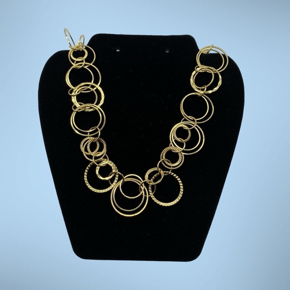 DAISY FUENTES Gold Tone Ring Link Long Necklace - Picture 2 of 10
